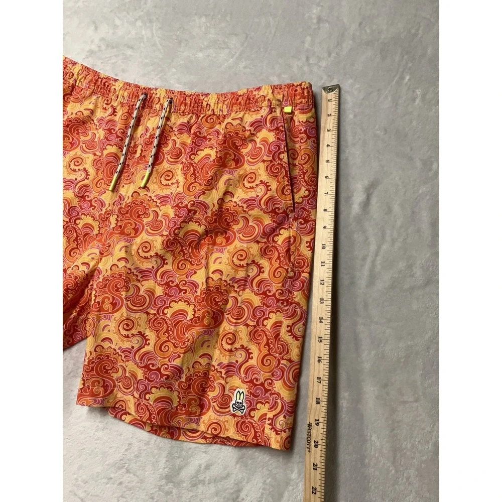 Psycho Bunny Swim Trunks Mens 3XL Paisley Lined Board Shorts Beach Pool